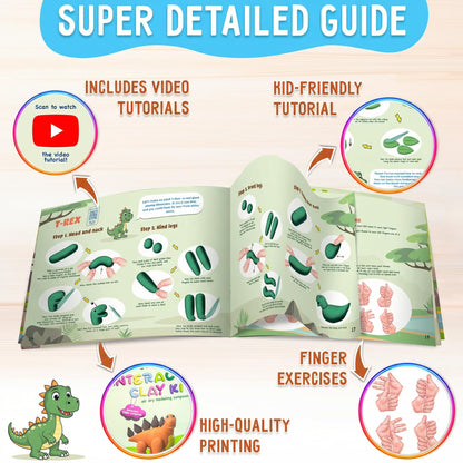 Mr.Klay Air Dry Modeling Clay for Kids - Dinosaurs DIY Art and Crafts Modeling Kit with Tools - Interactive Magic Molding Clay - Creative Learning Educational Toys for Kids