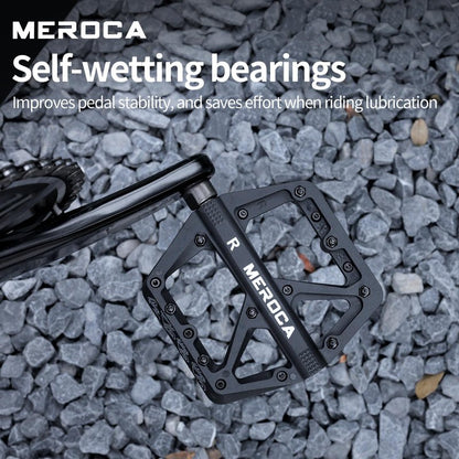 MEROCA Mountain Bike Nylon Pedals, Mountain Bike Pedals, Non-Slip Lightweight Nylon Fiber Bicycle Pedals (Blue)