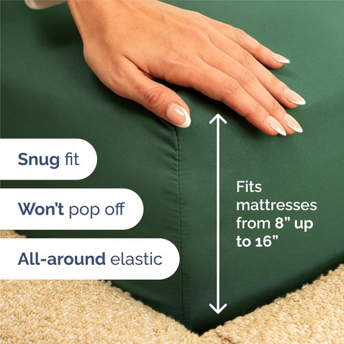 King Size 4 Piece Sheet Set - Comfy Cooling Bed Sheets for Luxury Bedding - Deep Pockets, Soft & Wrinkle-Free - Oeko-Tex Certified, Emerald Green