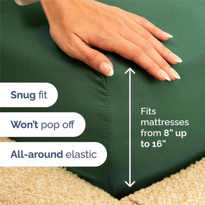 King Size 4 Piece Sheet Set - Comfy Cooling Bed Sheets for Luxury Bedding - Deep Pockets, Soft & Wrinkle-Free - Oeko-Tex Certified, Emerald Green