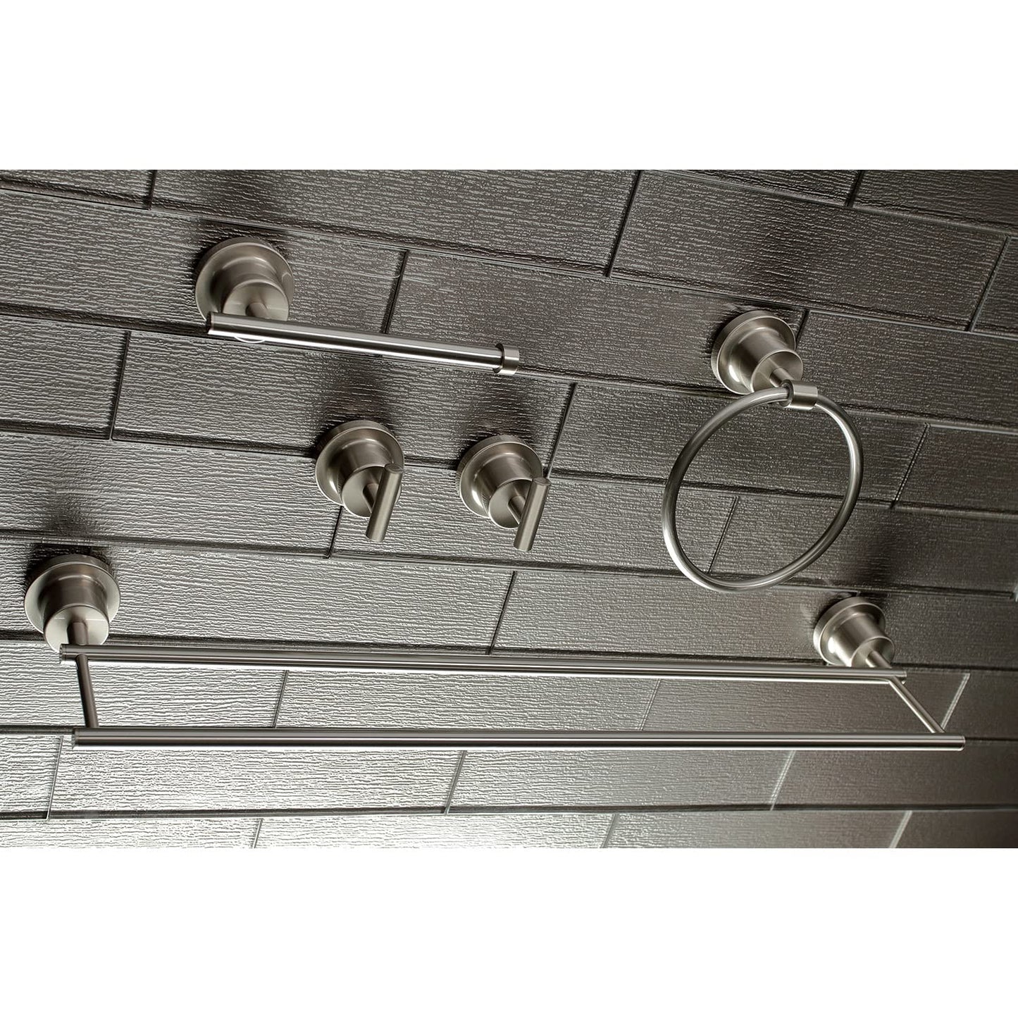 Kingston Brass BAH8213478C Concord 5-Piece 24-Inch Dual Towel Bar Bathroom Accessory Set in Polished Chrome