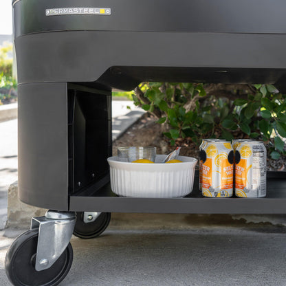 Permasteel 120-Qt Rolling Ice Chest, Portable Patio Party Bar Drink Cooler Cart with Wheels, Drink Dividers - Perfect for Outdoor or Indoor Entertaining, and Parties, Black