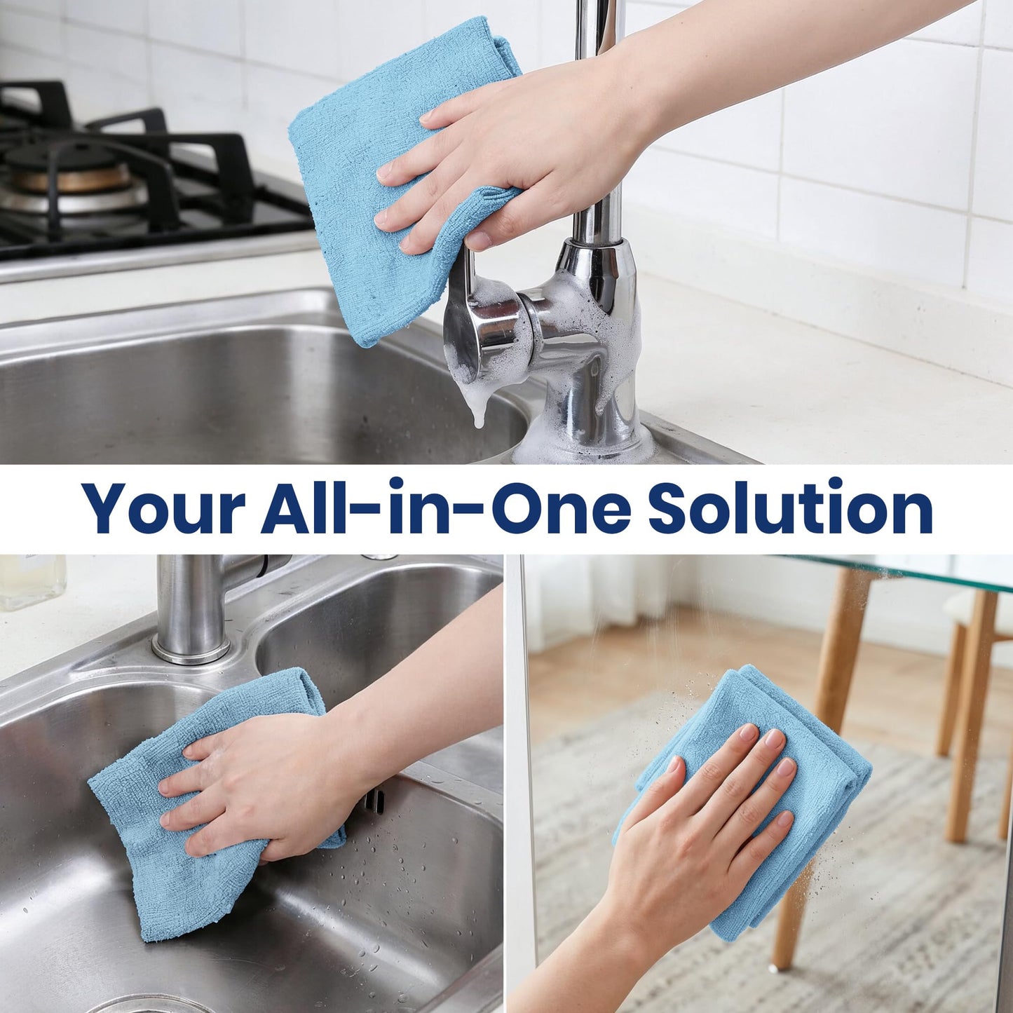 Avalon Towels Microfiber Cleaning Cloth Roll (Value Pack of 75) - Size 12x12 Inches, Highly Absorbent Microfiber Rolls, Reusable Paper Towels, Lint Free Cleanang Towels