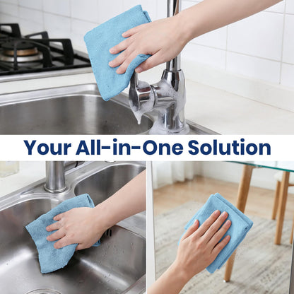 Avalon Towels Microfiber Cleaning Cloth Roll (Value Pack of 75) - Size 12x12 Inches, Highly Absorbent Microfiber Rolls, Reusable Paper Towels, Lint Free Cleanang Towels
