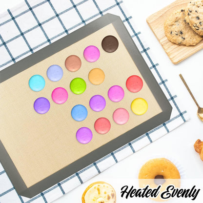 Macaron Silicone Baking Mat, 48 Capacity Almond Muffin Chocolate Chip Cookies (Grey)