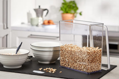 Loft Rectangular Storage Box 3.2L with Lid and Seal, BPA-Free Plastic, Transparent/White