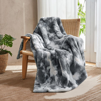 Electric Heated Blanket 50"x60",Luxury Grey Faux Fur Electric Throw Blanket,Fast Heating Soft Fluffy Thick Electric Blanket with 6 Heating Levels & 12H Auto Off