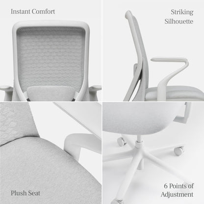 Branch Verve Chair - High Performance Executive Office Chair with Contoured Back and Adjustable Lumbar Support - High Density Foam Cushion and 3D Knit Back - Fits 5' to 6', Up to 275 lbs, Mist