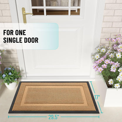 OLANLY Waterproof Front Door Mat - All-Season Natural Rubber Doormat, Easy Clean, 47x17, Butter Yellow