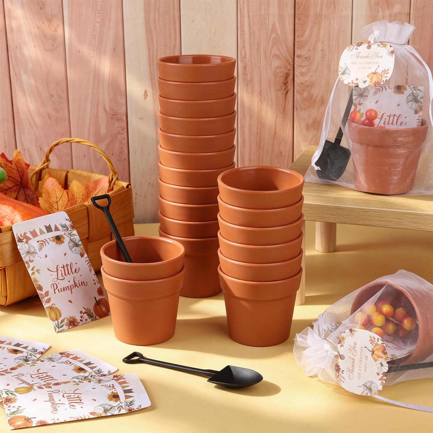 Aneco 24 Set Little Pumpkin Baby Shower Party Favors Seed Packet for Guests
