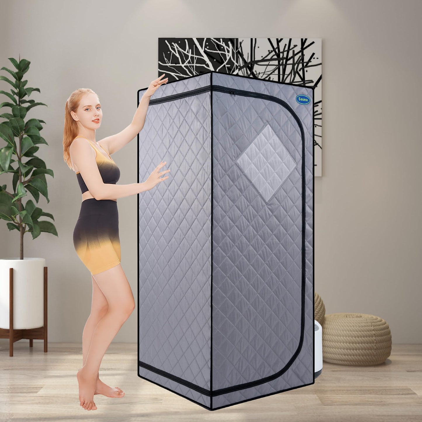 Gecheer Full-Size Portable Steam Sauna Tent for Home – Includes Steam Generator, Remote Control, Foldable Chair, Timer, 360° Steam Nozzles, FCC Certified, Easy Setup in 10 Minutes