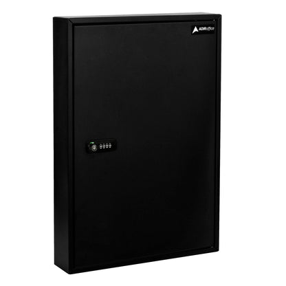 AdirOffice Key Storage Cabinet with Combination and Key Lock - Wall Mounted Steel Keybox w/Code - Durable Safe & Organizer for Keys
