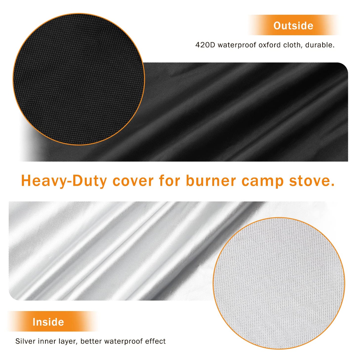 Black Patio Covers for 2-Burner Camp Stove, Luxiv Heavy-Duty Cover for Camp Chef 2 Burner Burners Stove Waterproof Cover (Black, 34.5x16x16)