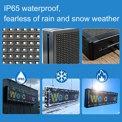 ZONTRONCM P10(52" * 14") Scrolling Programmable Led Sign Custom Outdoor Digital For Business Display Screen Matrix Panel Electronic Message Board Neon Full Color Advertising Light Wifi Control