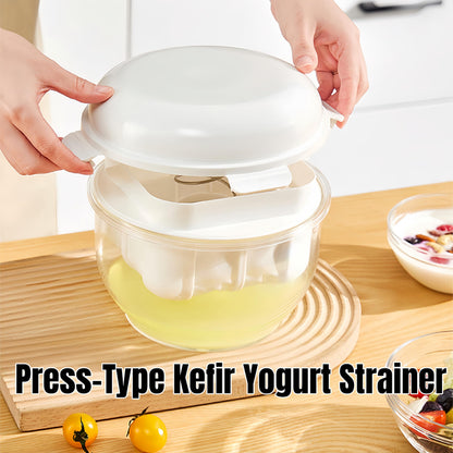 Yogurt Strainer with Spring-[2.2QT/0.56GAL] Large Capacity, [1.16QT/0.29GAL] Filter Volume, 304 Stainless Steel Mesh Yogurt Maker, BPA-Free Detachable Greek Yogurt Strainer for Homemade Thick Yogurt