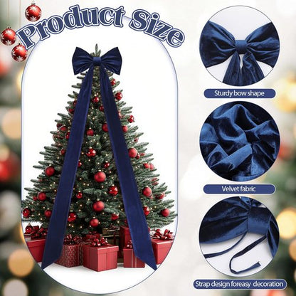 Canlierr Giant Wall Bow Decoration - 90x18 Inch Oversized Velvet Bow for Party & Wedding Decor | Navy Blue