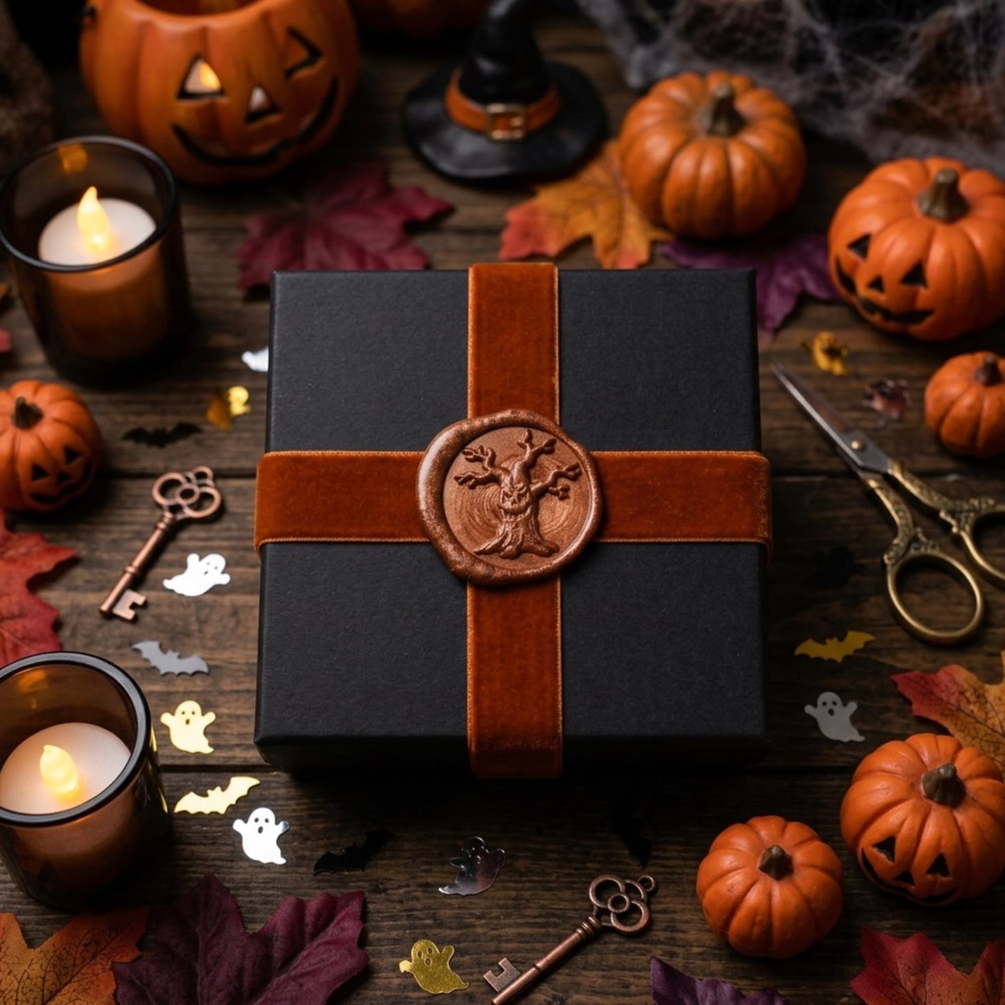 Mceal Wax Seal Stamp Head, 3D Embossed Relief for DIY Crafts, Wedding Invitations, Gift Wrapping, Halloween Collection (Howling Wolf)
