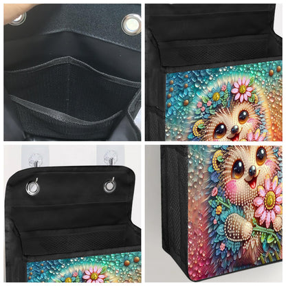 LSQFS Diamond Painting Storage Bag, Foldable Hanging Organizer. Wall-mounted for diamond art & crafts. Home/office/travel storage for makeup, jewelry, pens. Space-saving, portable (No Hooks)