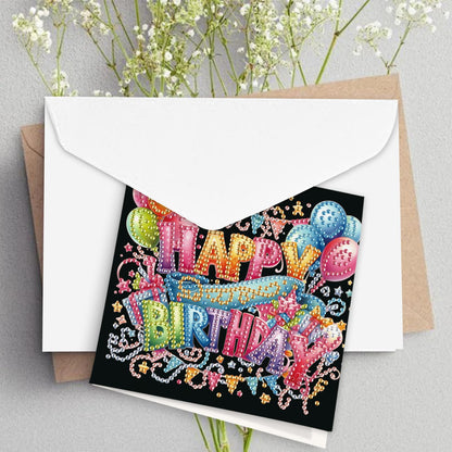 JISHSHAY 6 PCS Cake Diamond Painting Greeting Cards Happy Birthday Diamond Art Birthday Cards with Envelopes Gem Art Gem Painting Mosaic Kits for Adults for Thanksgiving Anniversary Valentine