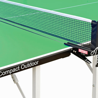 Butterfly Compact Outdoor Ping Pong Table - Thick Outdoor Table Tennis Table - All-Weather Removable Ping Pong Net Included - Ships Assembled - Folds and Rolls for Easy Transport
