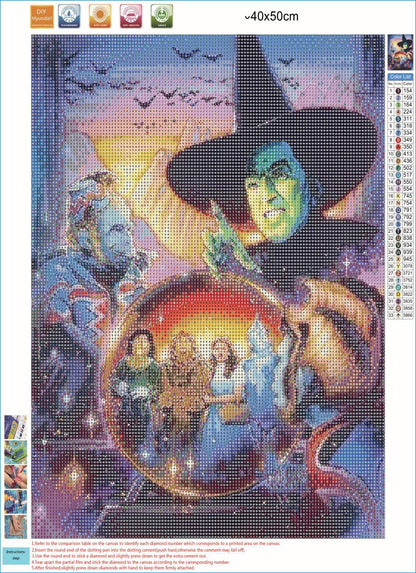 DIYPAINTING 5D Diamond Art Painting by Number Kits Wizard Movie of Oz 16X20 Painting Cross Stitch Full Drill Crystal Rhinestone Embroidery Pictures Arts Craft for Home Wall Decor