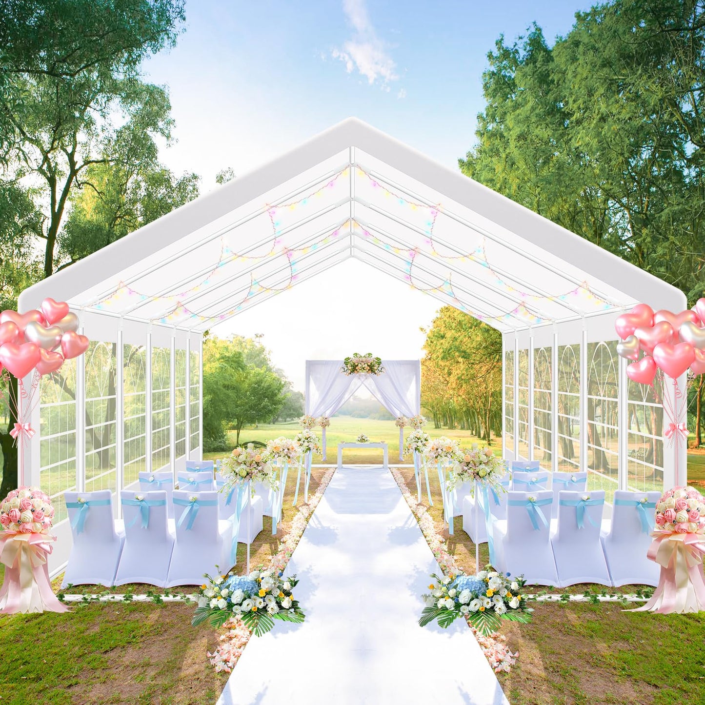 COBIZI 20x30 Outdoor Heavy Duty Party Tent Wedding Canopy with Removable Sidewalls & Storage Bags, Carpas para Fiestas Large Commercial Event Shelter for Patio, Garden UV50+ Waterproof White