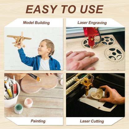 MECCANIXITY 8pcs Basswood Sheet 6" x 6" x 1/4" Unfinished Wood Plywood Boards for Painting Crafts, Laser, Cutting, Engraving