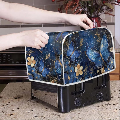 Butterfly Toaster Dust Cover 4 Slice, Washable Floral Anti-Sputtering Cover for Toasters and Bread Makers