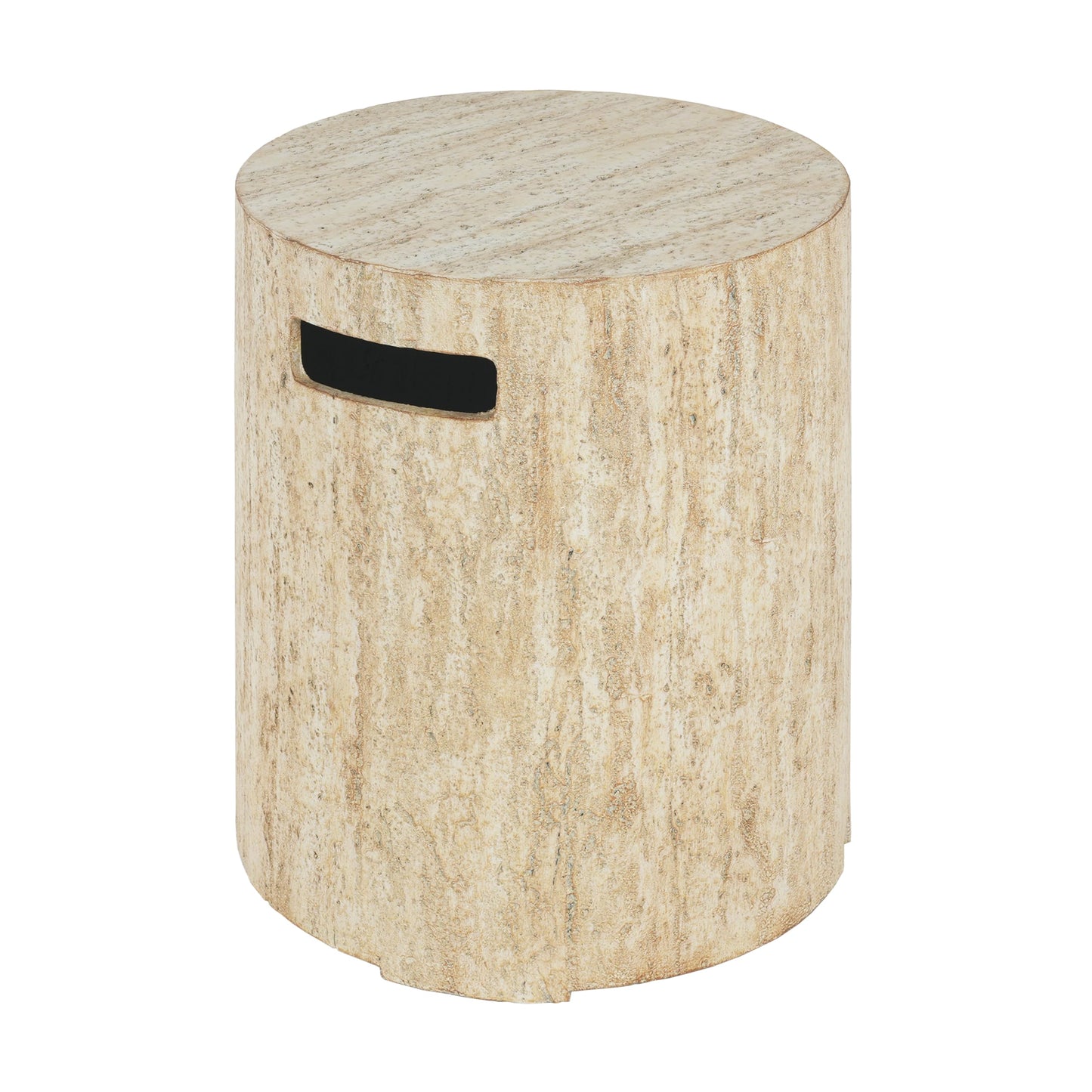 Christopher Knight Home Hearth Outdoor Fire Pit and Tank Holder Set, Lightweight Concrete Tank Table, 40000BTU Round Fire Pit, Concrete Patio Fire Table, No Assembly Needed, Travertine Beige