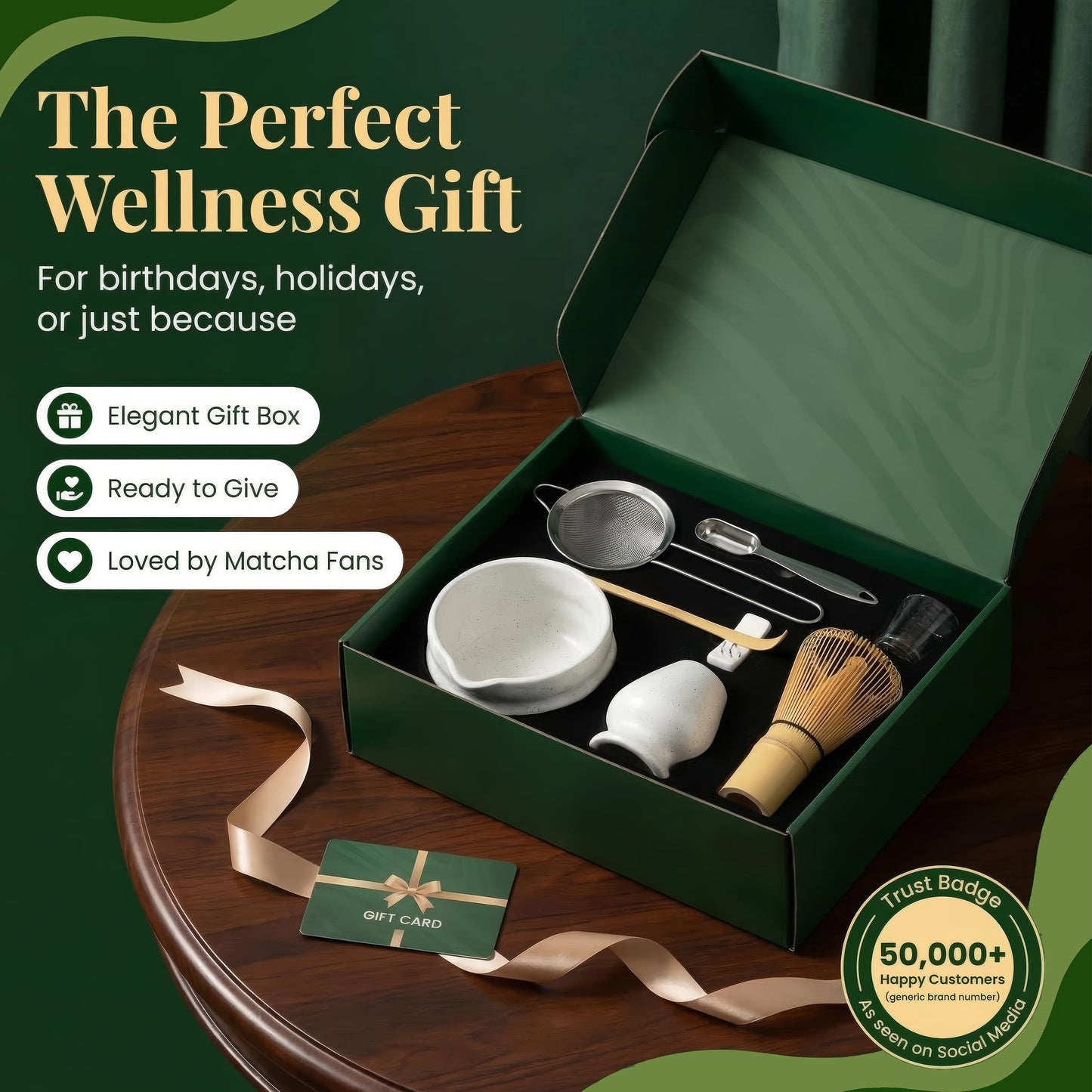 BARISTA EMPEROR® MATCHA WHISK SET PREMIUM 11pcs - Professional Matcha Kit Set with Matcha Bowl, Matcha Whisk, Milk Frother, Spoon, Sifter, Scoop, Stand, Cup, Tea Mat, Cloth - Matcha Bowl Set