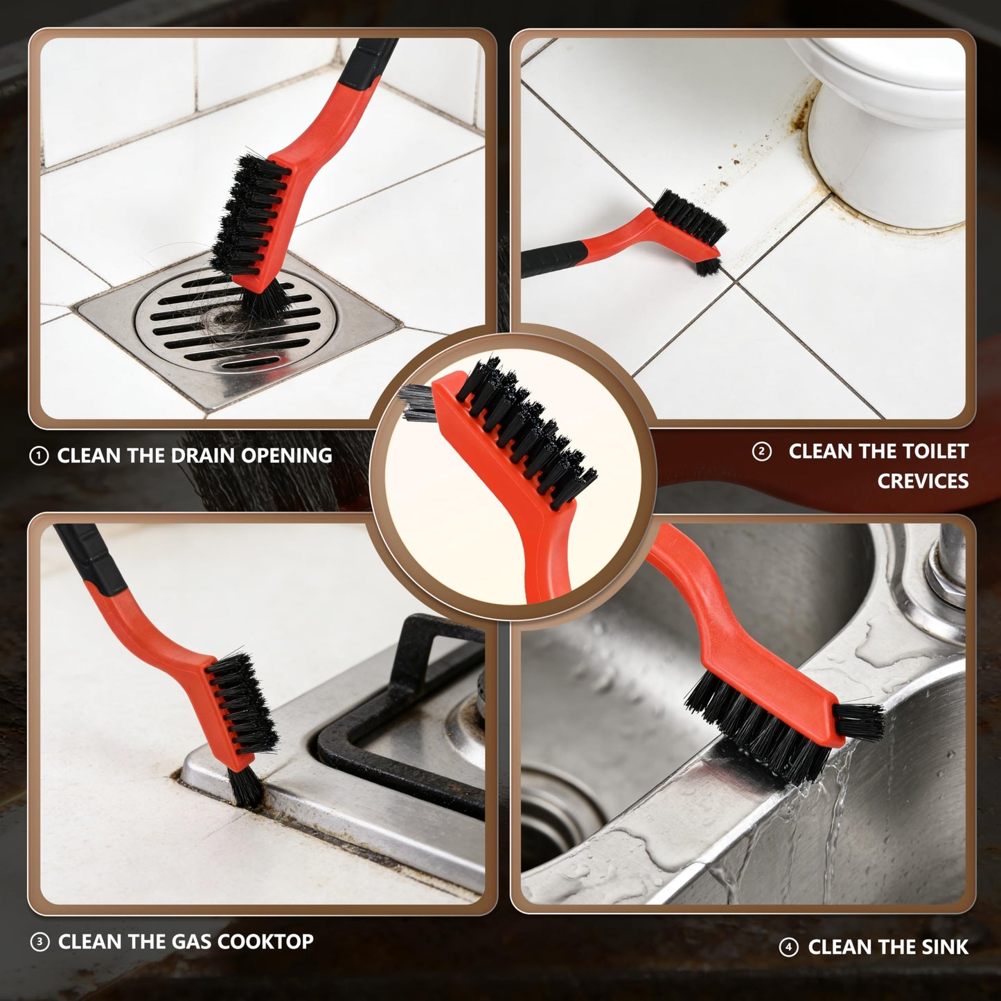 6 Pieces Nylon Brushes Set, Brushes for Cleaning Welding Slag and Rust,Scratch Brush with Mini Head & Hanging Hole for Everyday Cleaning (6, Nylon)