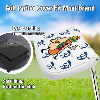 BAIRBRE Putter Covers Hotdog Mallet Putter Headcover Blade Putter Covers Leather Golf Headcover with Magnetic Golf Club Cover for All Brand (for Mallet Putter)
