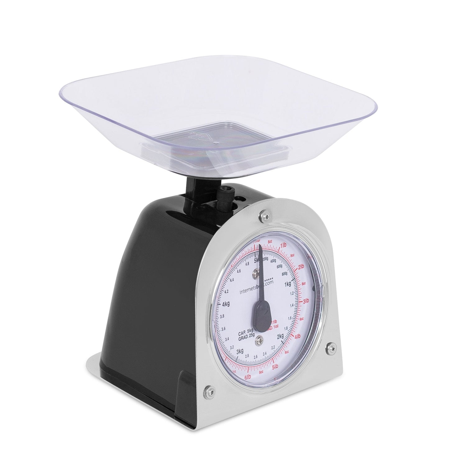 Mechanical Kitchen Food Weight Scale with Removable Bowl – Accurate Measurements up to 11 lbs (5 kg) – Ideal for Cooking, Baking, and Portion Control