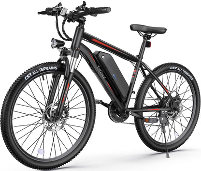 Wooken Electric Bike for Adults with 500W Motor, 27.5" Ebike with 48V 499WH Removable Battery, Up to 55 Miles Electric Mountain Bike, 19.8MPH Adults Electric Bicycle with LCD Display, 21 Speed