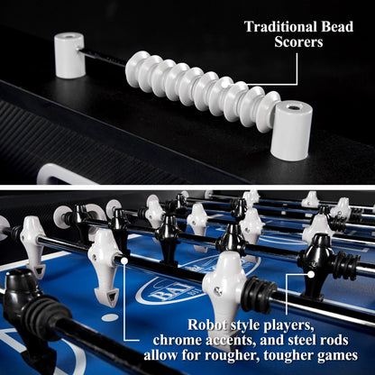 Barrington Billiards 58” Irvine Foosball Table, Durable & Stylish Design with Tabletop Sports Soccer Balls, Perfect for Family Game Rooms