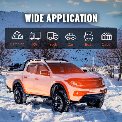 VEVOR Diesel Heater, 12V All-in-one Diesel Air Heater with Remote Control and LCD Display, 5L Fuel Tank Fast Heating Portable Diesel Parking Heater for RV, Truck, 8KW, Upgrade - APP Control, Orange