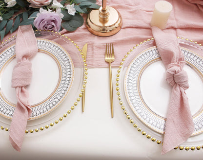 Dinner Cloth Napkins Set of 10,Gauze Napkins 100% Soft Cotton,Washable Spring Easter Cloth Napkins for Wedding Decorative Bridal Shower Family Everyday Use,40 * 40cm (16 * 16 inches),Dusty Pink