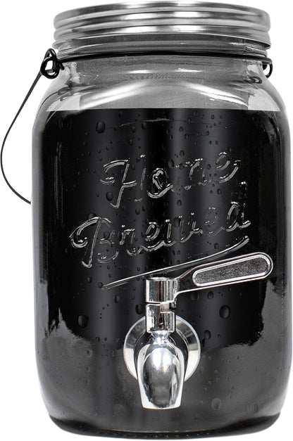 Willow & Everett Cold Brew Coffee Maker - 2 L Iced Tea & Coffee Maker with Glass Pitcher, Stainless Steel Spout,