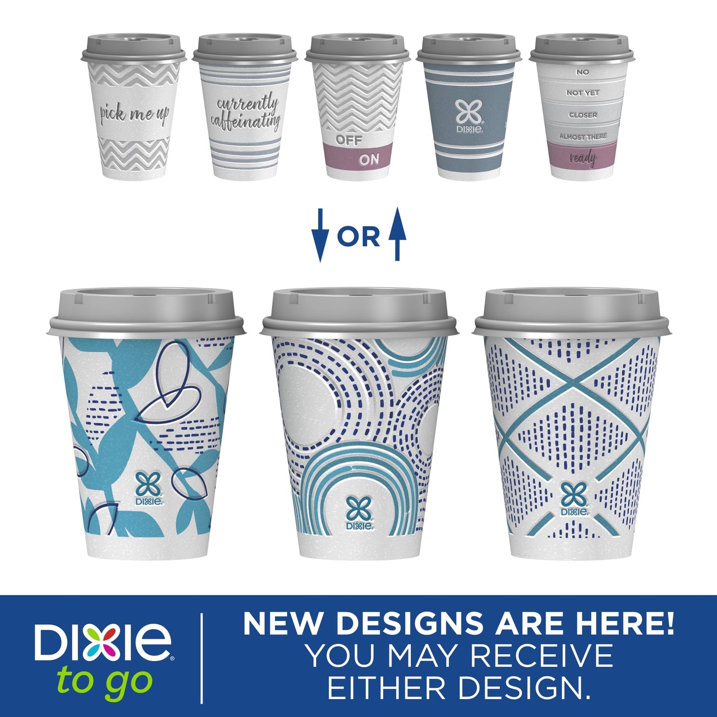 Dixie To Go Paper Coffee Cups With Lids, 12 oz, 156 Count (6 packs of 26 cups), Disposable Insulated Paper Cups for On-The-Go Hot or Cold Beverages