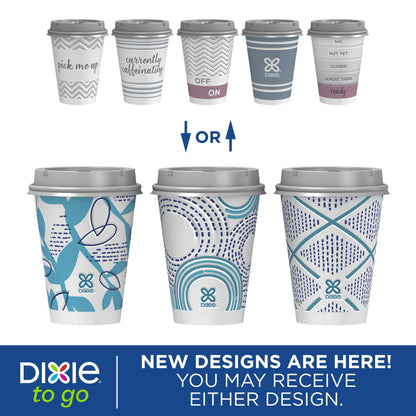 Dixie To Go Paper Coffee Cups With Lids, 12 oz, 156 Count (6 packs of 26 cups), Disposable Insulated Paper Cups for On-The-Go Hot or Cold Beverages