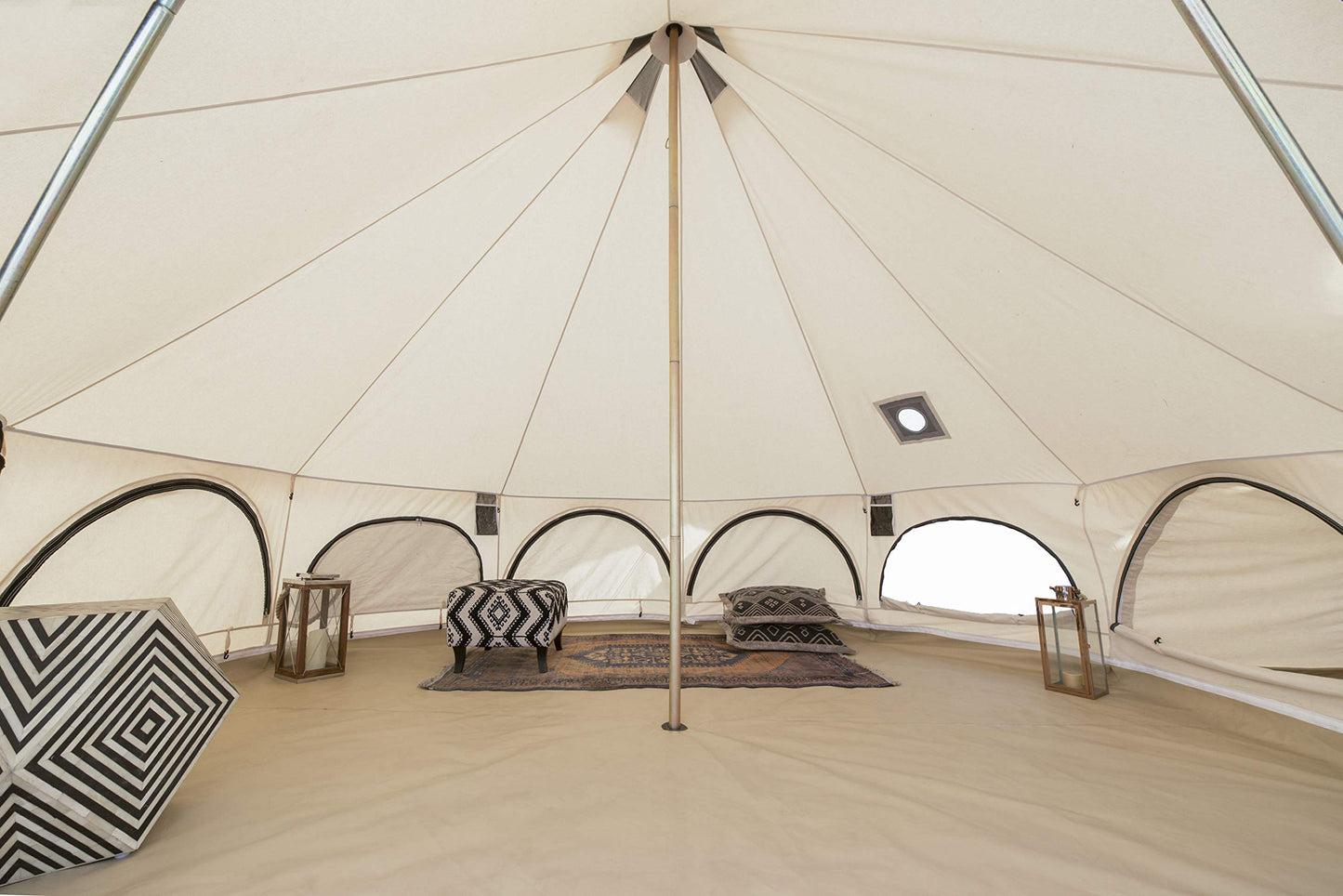 WHITEDUCK Avalon Canvas Bell Tent - Luxury All Season Tent for Camping & Glamping Made from Premium & Breathable 100% Cotton Canvas w/Stove Jack, Mesh (13' (4M), Water Repellent)
