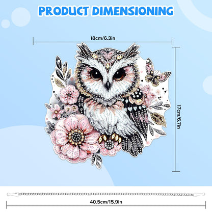 Bowetile Owl Diamond Art Hanging Kits for Adults, 5D Special Shape Diamond Painting Animals Kits, Animal Gem Art Suncatchers Painting Pendant Ornament for Home Garden Wall Decor