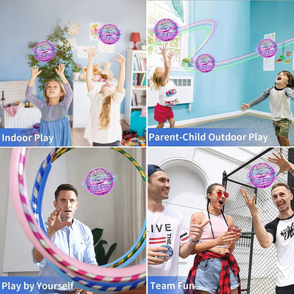 Flying Orb Ball Toys, Galaxy Ball 2024 Hover Ball Soaring Nebula Flying Orb, Hand Controlled Boomerang Galactic iFly Spinner, RGB Light Magic Space UFO Toy, Mini Drone for Kid Adults Outdoor Indoor