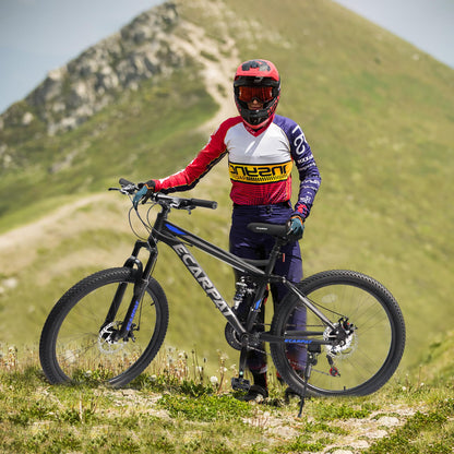 ItWorths 26" Full Suspension Mountain Bike Black, 21 Speed Mountain Bicycle with Dual Disc Brakes, Front and Rear Dual Shock Absorbers, Trigger Shifter High-Carbon Steel for Men Women Outdoor Fitness