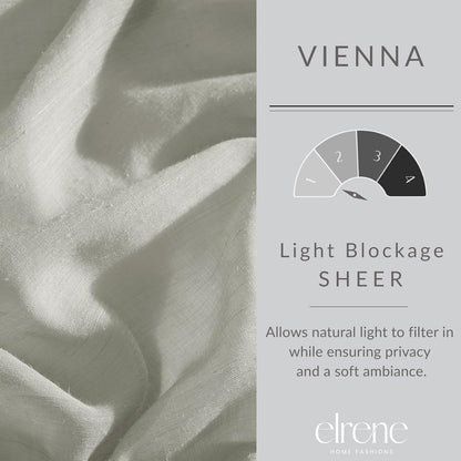 Elrene Home Fashions Vienna Sheer Tie-Top Window-Curtain Panel, 52 in x 84 in (1 Panel), Light Gray