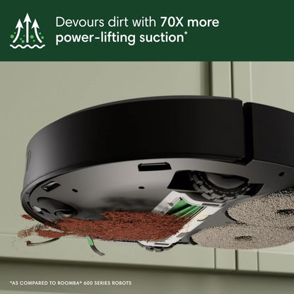 iRobot Roomba Plus 405 (G181) 2in1 Vacuum & Mop Robot with AutoWash Dock - Dual Spinning, Smart & Fast Mapping, Ideal for Pet Hair, Self-Empties 75 Days, Intense Suction, Pad Washing & Drying