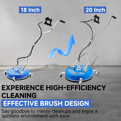 RIDGE WASHER 20’’ Pressure Washer Surface Cleaner, 4500 PSI Surface Cleaner with Dual Handle, Power Washer Surface Cleaner Attachment with Wheels for Cleaning Driveways, Sidewalks, Patios