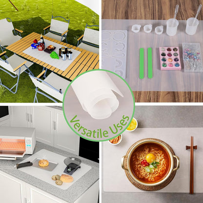Clear Silicone Mats for Kitchen Counter, 11.8” x 15.75” Non-slip Waterproof Protector Liner, 2/Pack