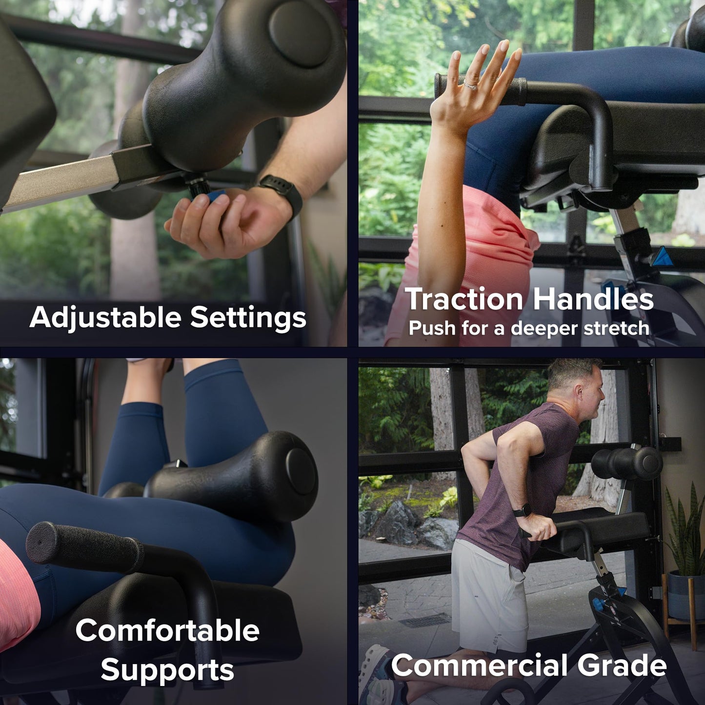 Teeter DEX Inversion & Core Training System-Multi-Functional Decompression Roman Chair Hyperextension for Ab, Back, & Core Strength; Commercial-Grade 350lb Rated Home Exercise (DEX II Commercial)