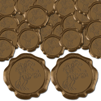 CRASPIRE Cowboy Wax Seal Stickers 50Pcs Self Adhesive Wedding Invitation Envelope Sealing Stamp Sticker Horse Vinatge Bronze for Birthday Christmas Wrapping Party DIY Craft Greeting Card Decor